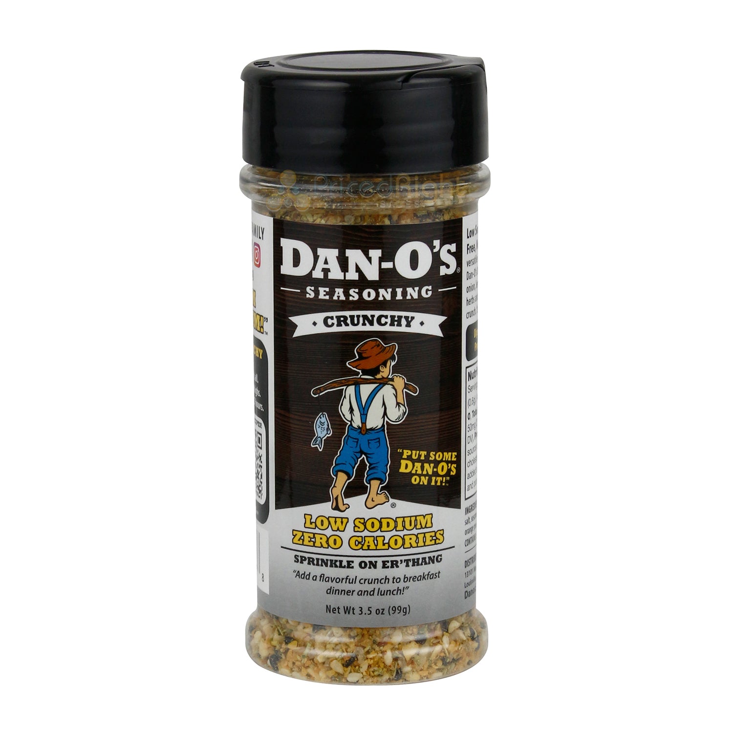 Dan-O's Crunchy Original Low Sodium Seasoning 3.5 Oz Bottle Gluten Free No MSG