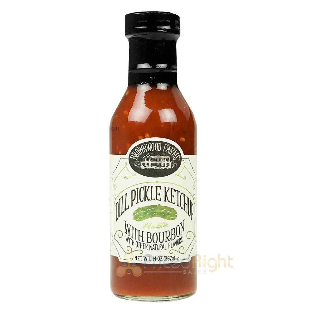 Brownwood Farms Dill Pickle Ketchup/Spicy Ketchup 2-Pack Farm Fresh 14oz Bottles
