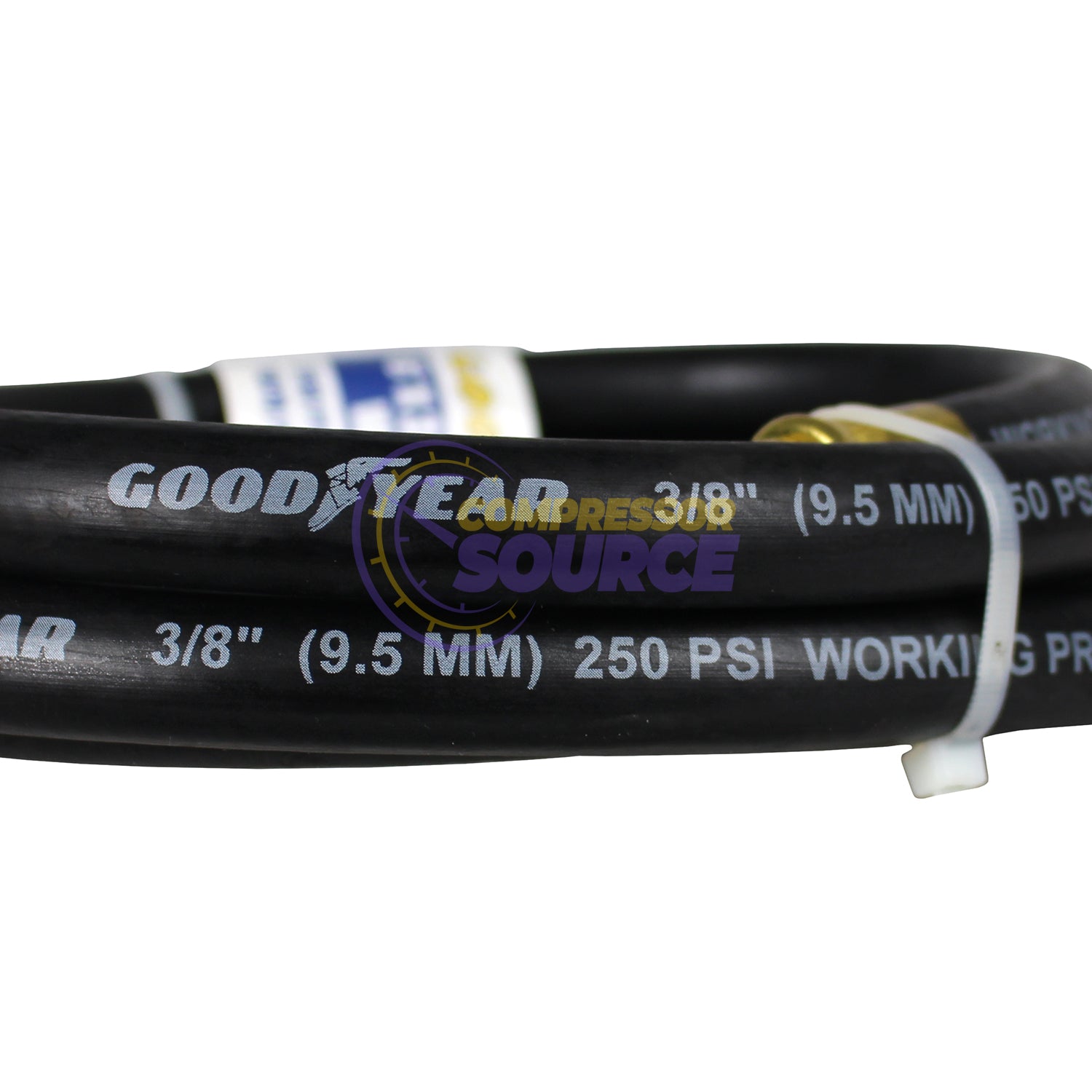 Goodyear 6' x 3/8" Rubber Air Hose Whip 250 PSI 1/4" NPT USA Made 10324