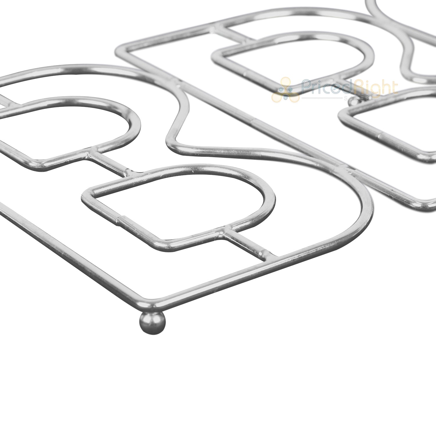 Mr. Bar-B-Q "BBQ" Trivet Metal Silver Finish For Indoor And Outdoor Cooking