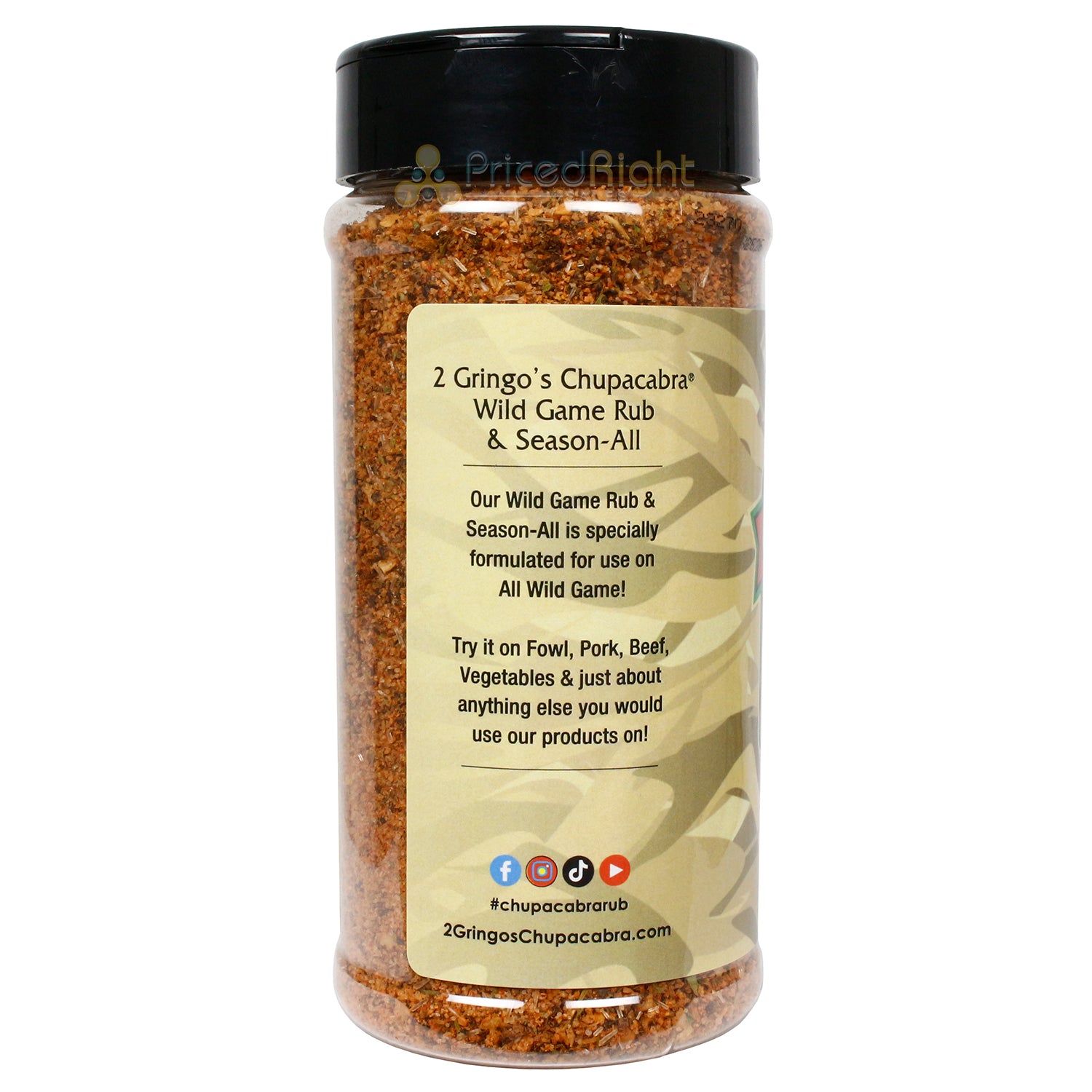2 Gringos Chupacabra Wild Game Rub All Purpose Seasoning 12 Ounce Shaker Bottle
