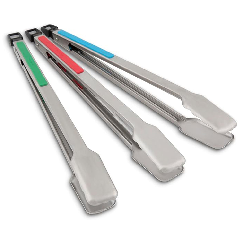 Broil King Baron Tong 3 Piece Color Coded Stainless Steel 64312