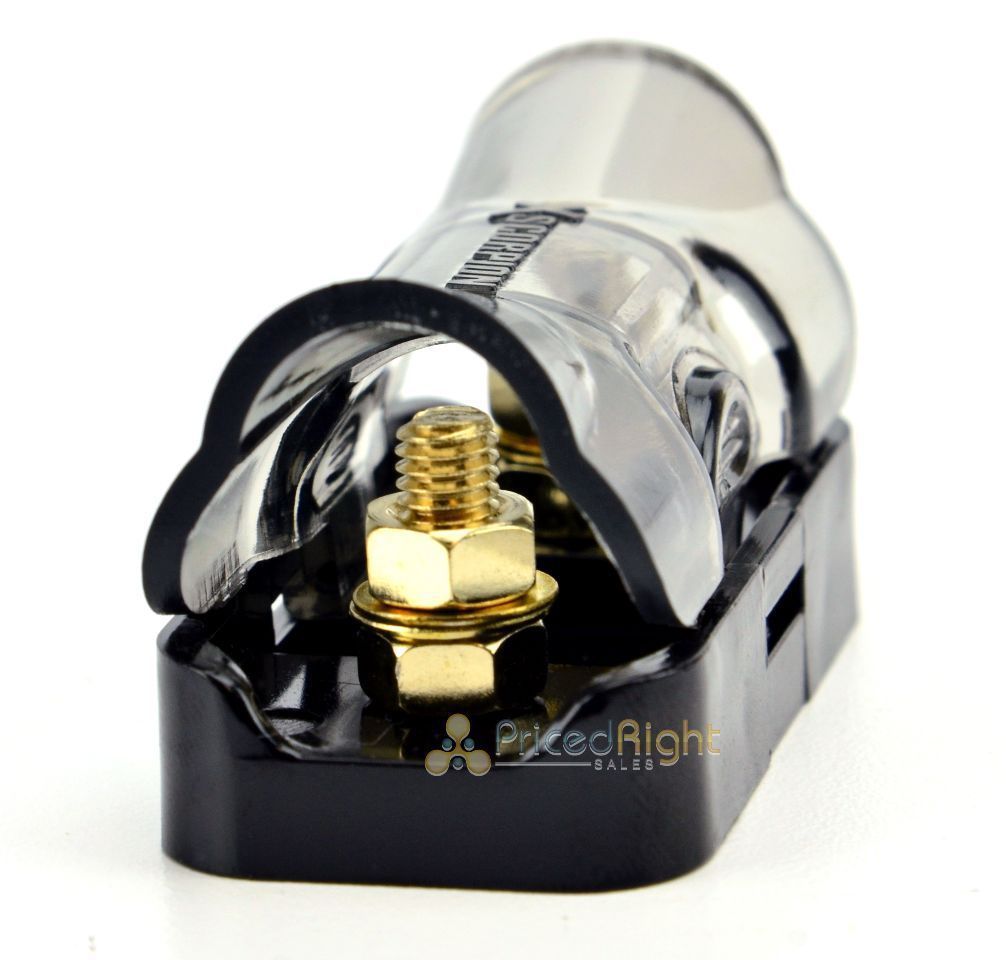 (2) Gold Mini ANL Fuse Holder Inline 4 8 Gauge Input Output Xscorpion AMA48G