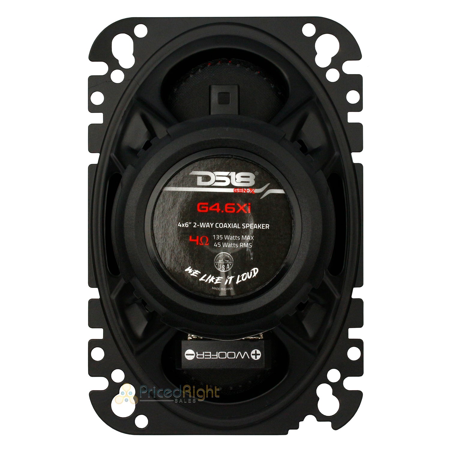 DS18 GEN-X 4x6" 2 Way Coaxial Speaker Pair 135W Max Power 45W RMS 4 Ohm G4.6XI