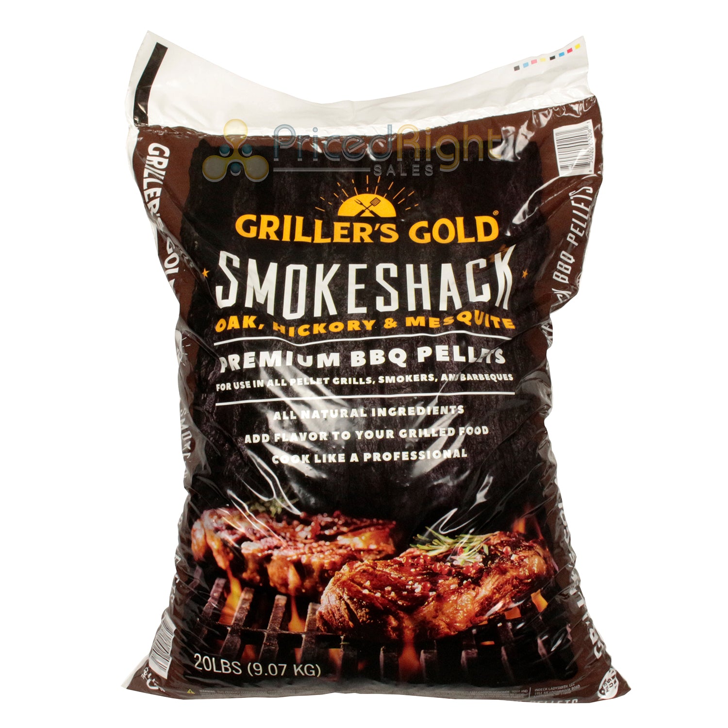 Griller's Gold Smokeshack BBQ Pellets Oak Hickory Mesquite All Natural 20lb