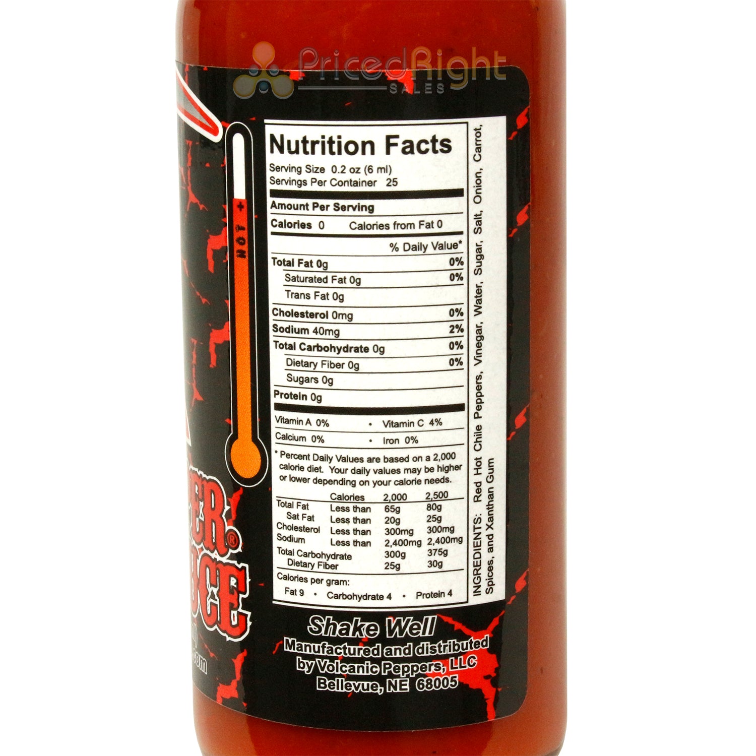 Volcanic Peppers Red Reaper Hot Sauce High Heat Habanero Carolina Reaper 5 Oz
