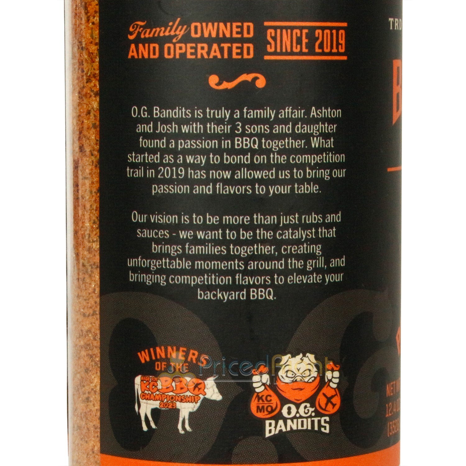 O.G. Bandits Gold Rush Poultry Rub Seasoning Sweet Honey and Peach 12.4 Ounce