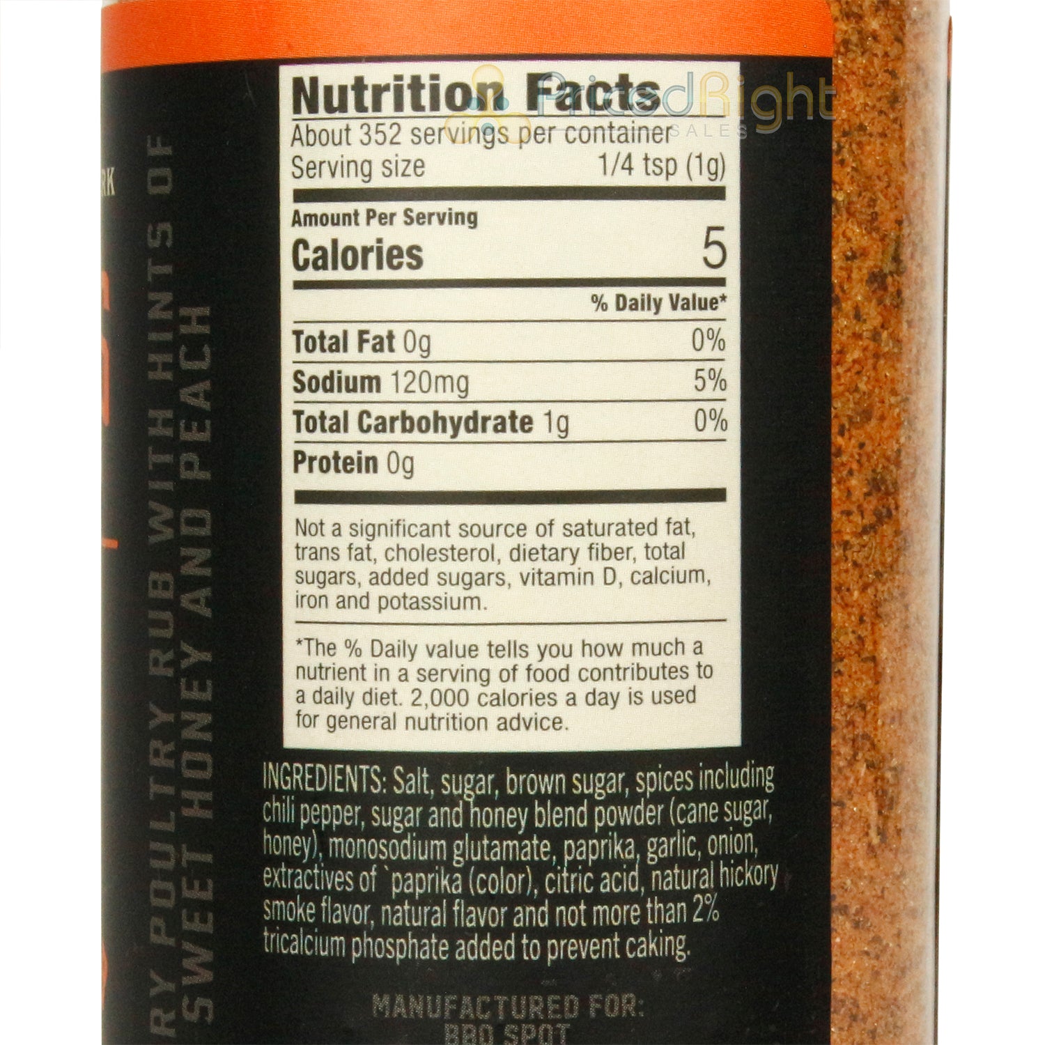 O.G. Bandits Gold Rush Poultry Rub Seasoning Sweet Honey and Peach 12.4 Ounce