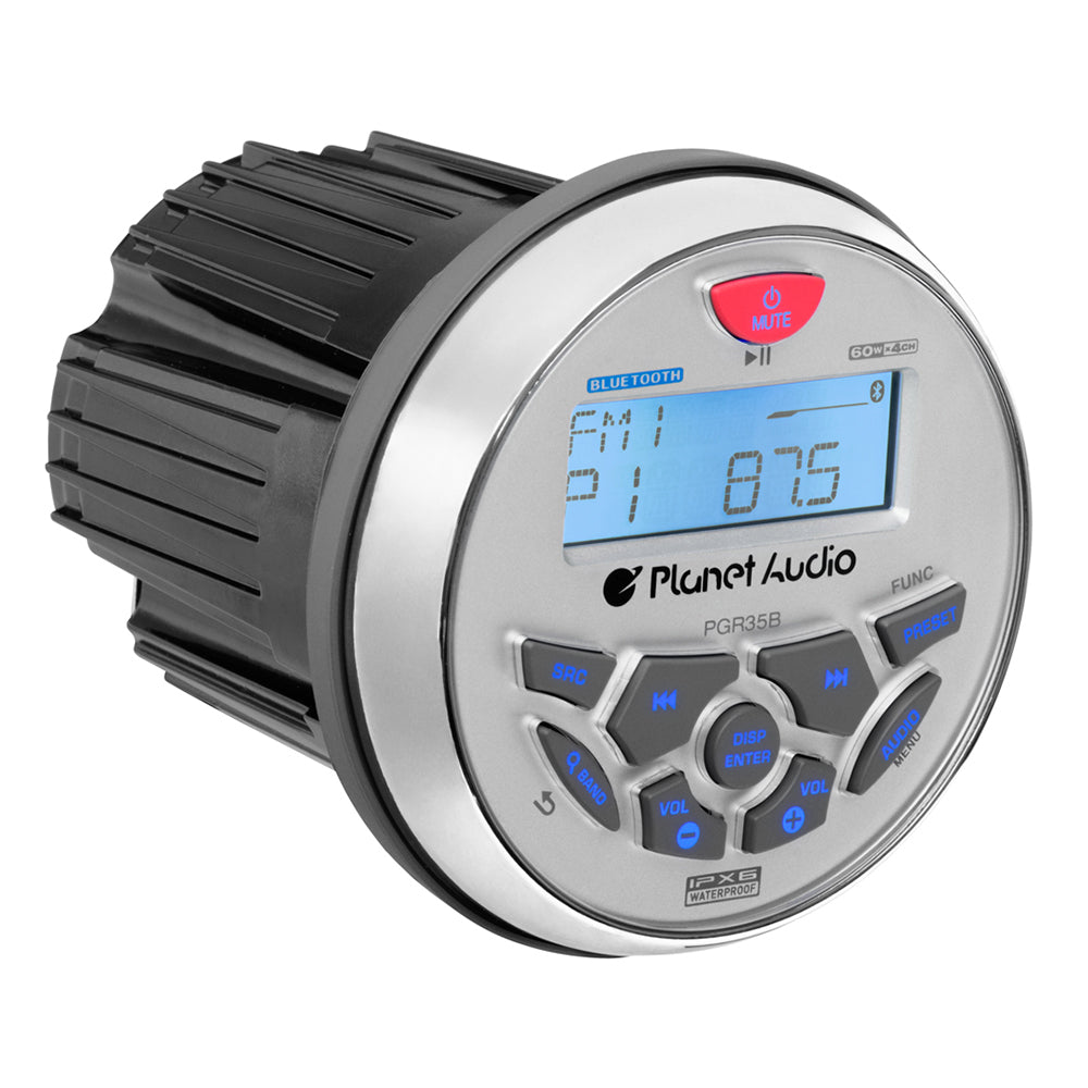Planet Audio Bluetooth Marine Gauge Receiver AM/FM & Weather Band W/ Amplifier