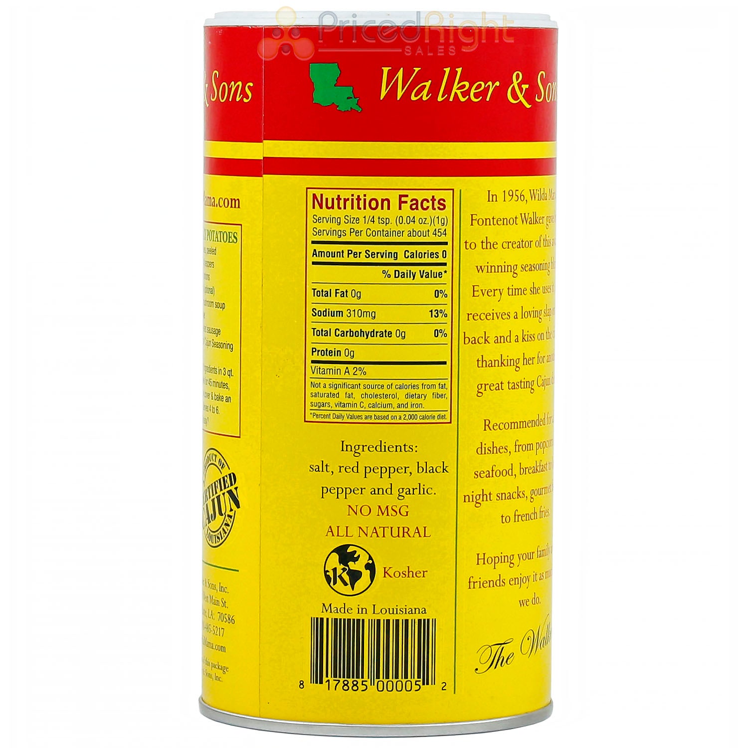 Slap Ya Mama 16oz Cajun Seasoning Award Winning Original Seasoning Walker & Sons