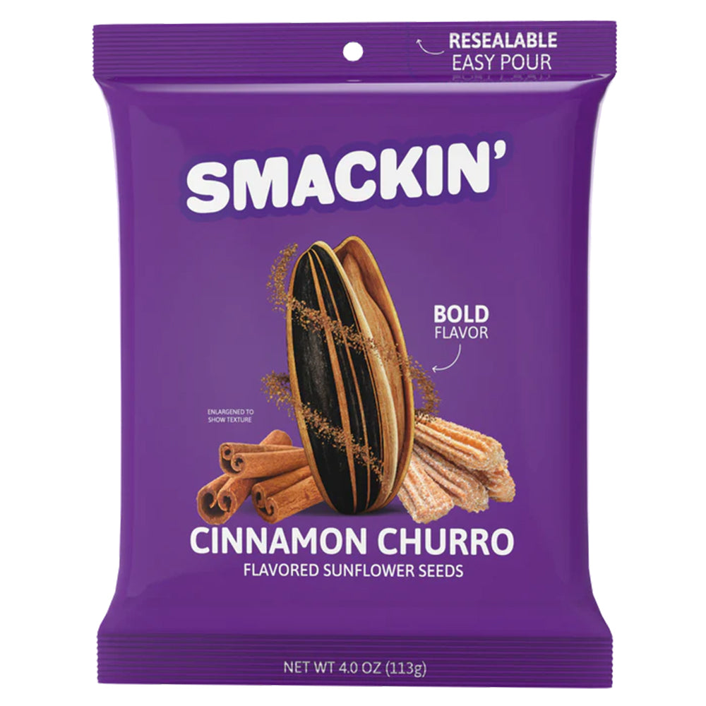 SMACKIN' Cinnamon Churro Sunflower Seeds 4oz Keto American Made