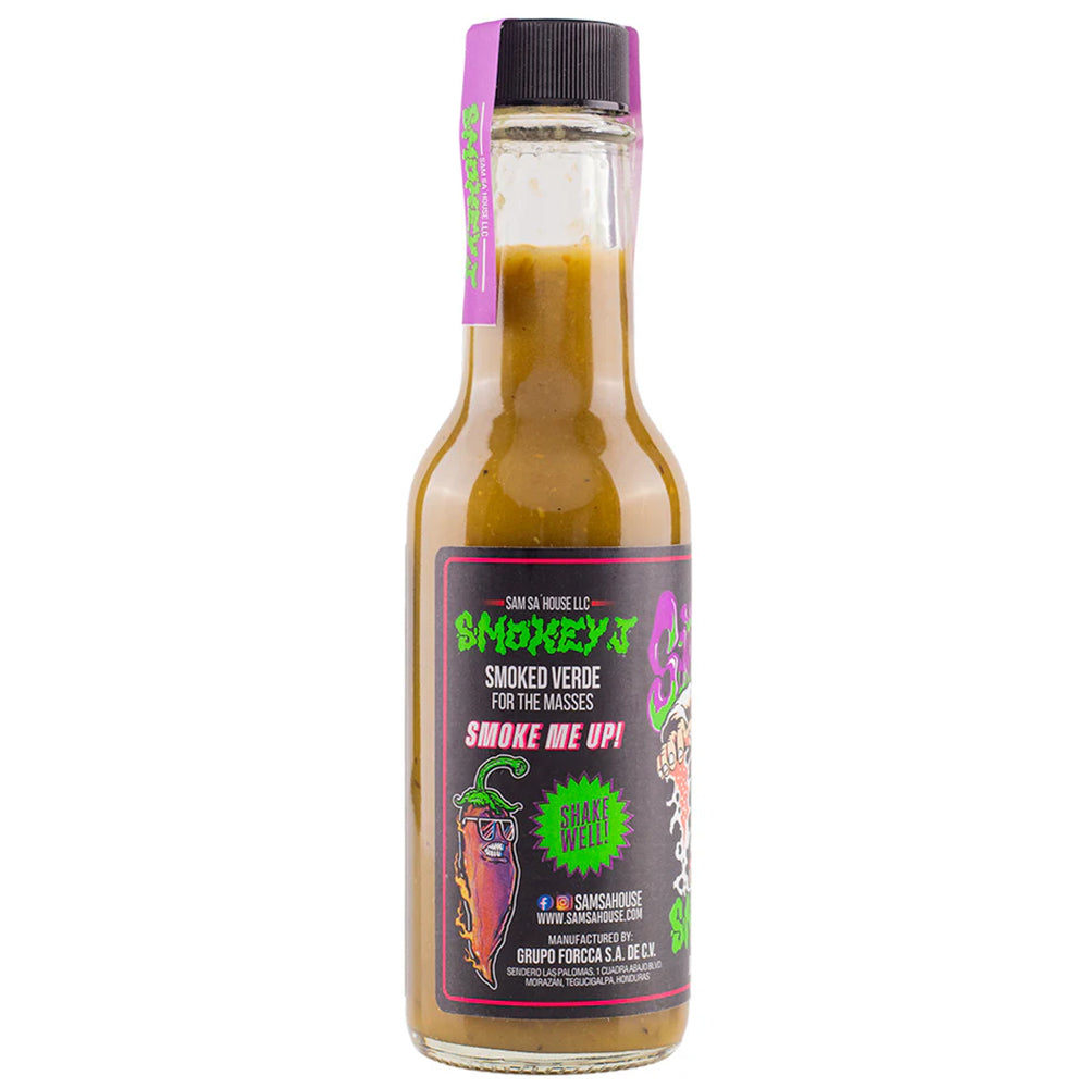 Smokey J Jalapeno Hot Sauce Sam Sa'house 5 Oz 2/10 Heat Level Contains Agave