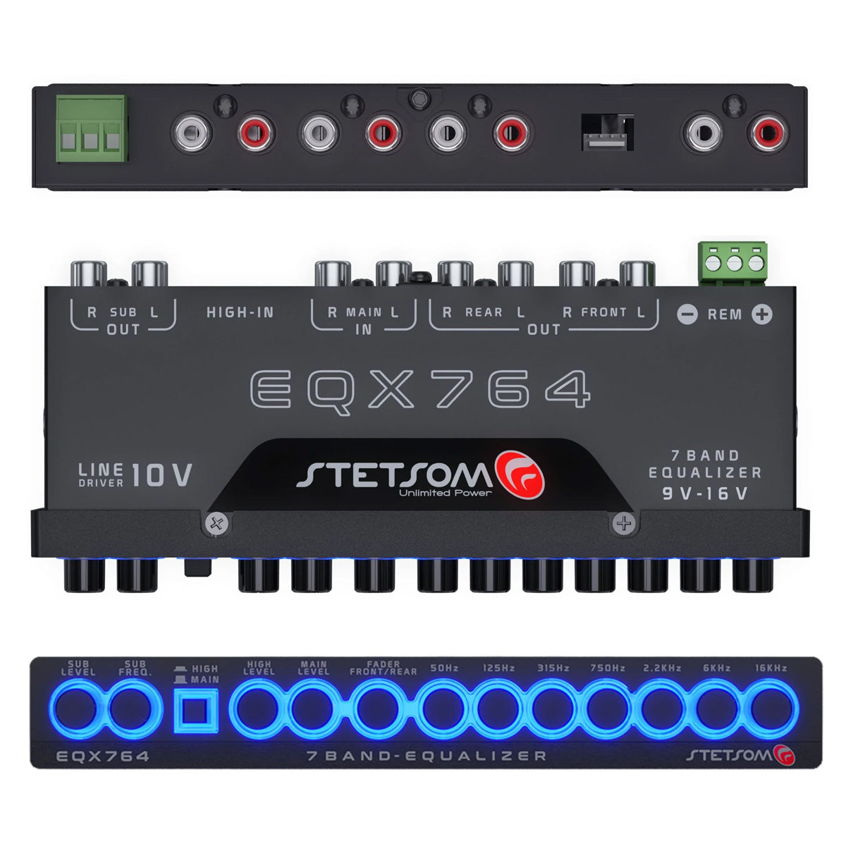 Stetsom EQX764 7 Band Graphic Equalizer Car Audio 4 Input 6 Output Channels EQ