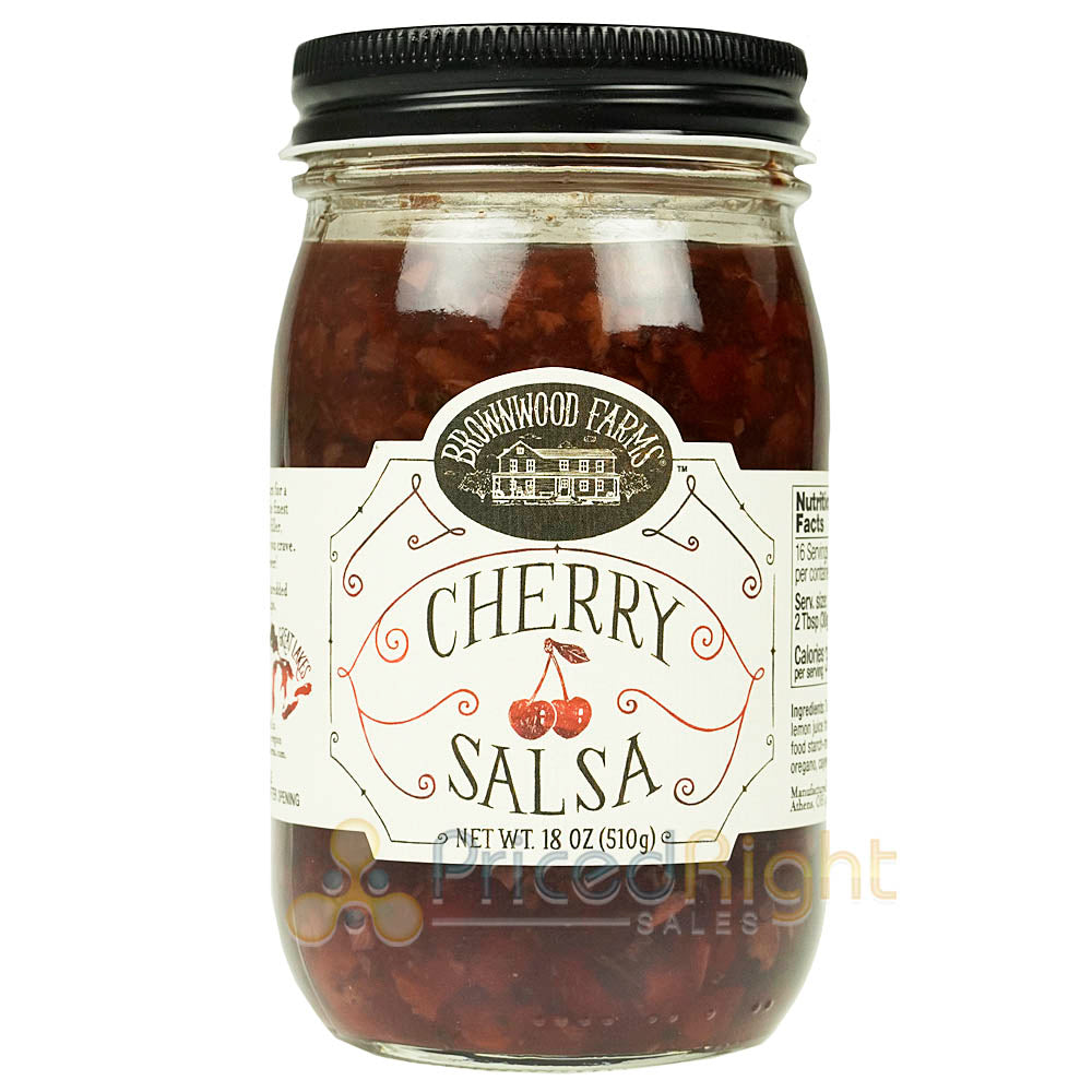 Brownwood Farms Cherry Salsa Farm Fresh Sweet and Tart Fruit Salsa 17oz Jar