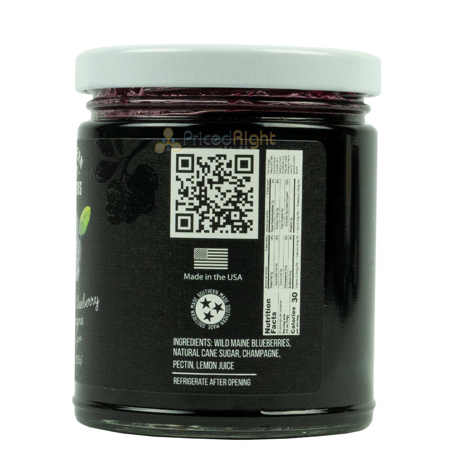 Southern City Flavors Wild Maine Blueberry Champagne Jam All Natural 10 oz