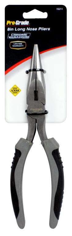 8" Long Needle Nose Pliers Wire Cutters Non-Slip Grip Handle Pro Grade 15211