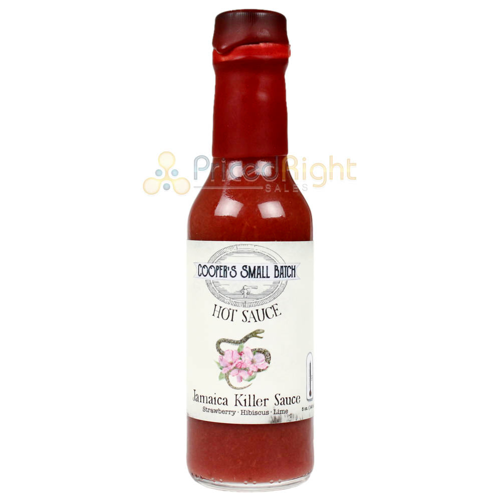 Jamaica Killer Hot Sauce Strawberry Lime Hibiscus Sweet Heat 5 Oz Bottle