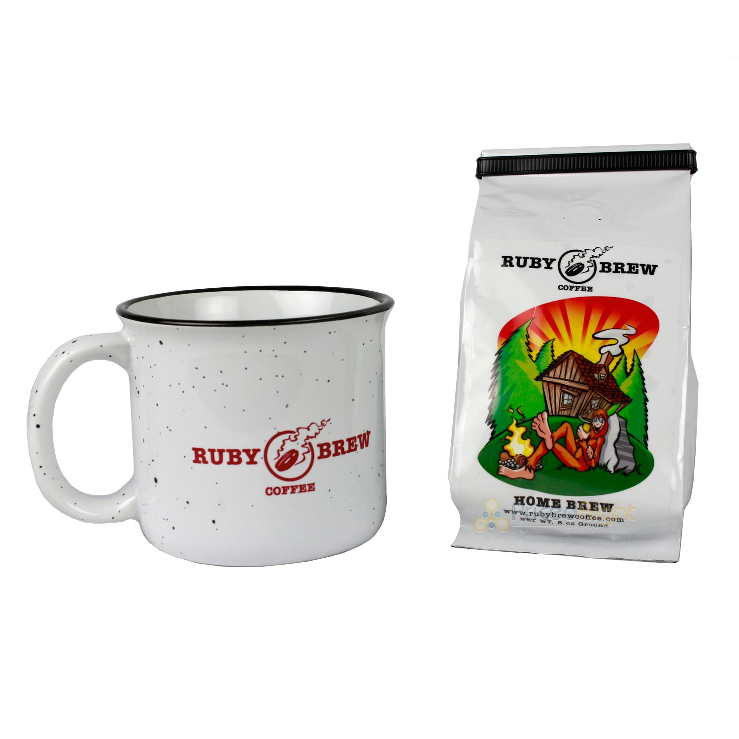 Ruby Brew Campfire Ceramic Microwave-Safe Mug With Handle 13 Oz. Speckled White