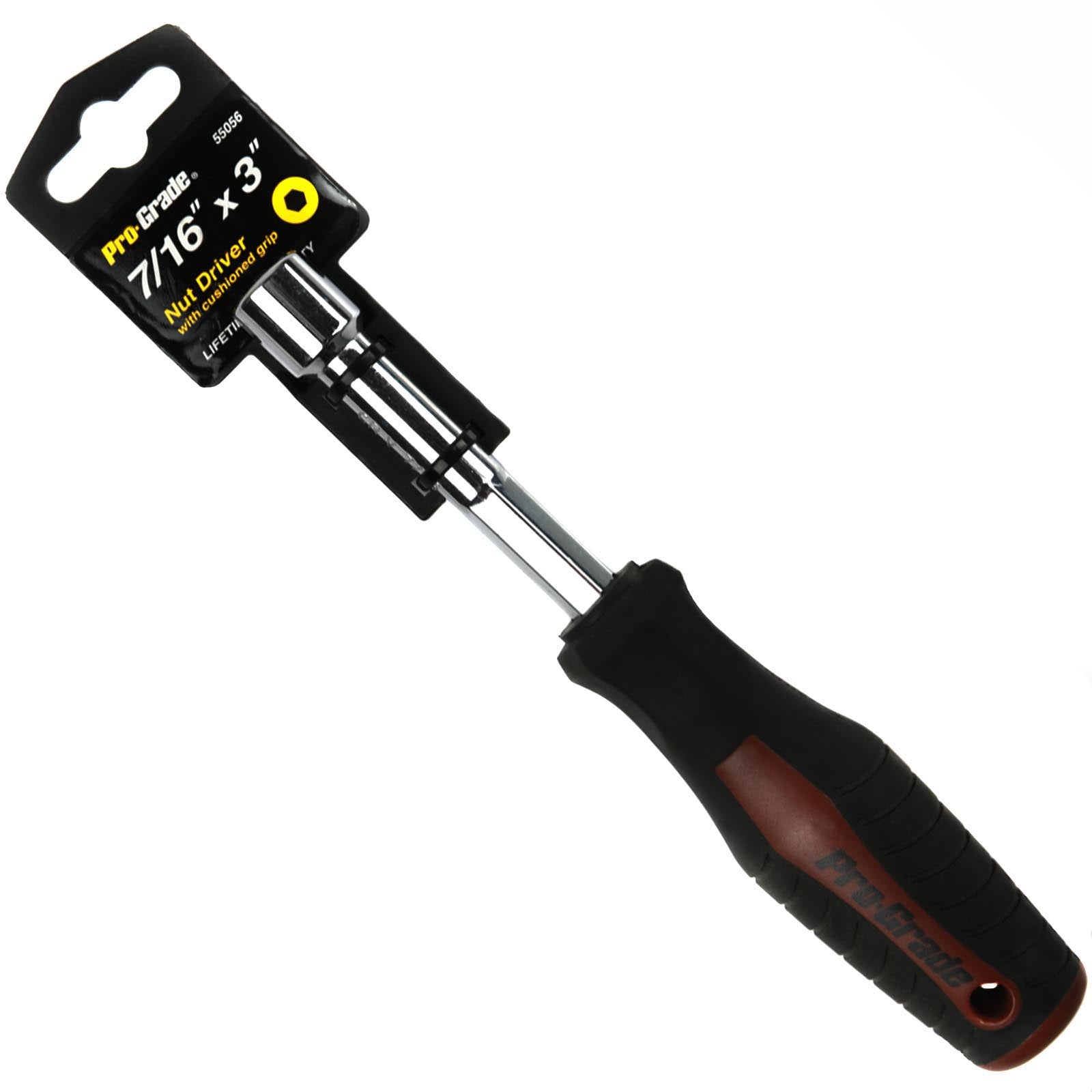 7/16" x 3" Nut Driver Screwdriver Hex Head SAE Standard Steel Pro-Grade
