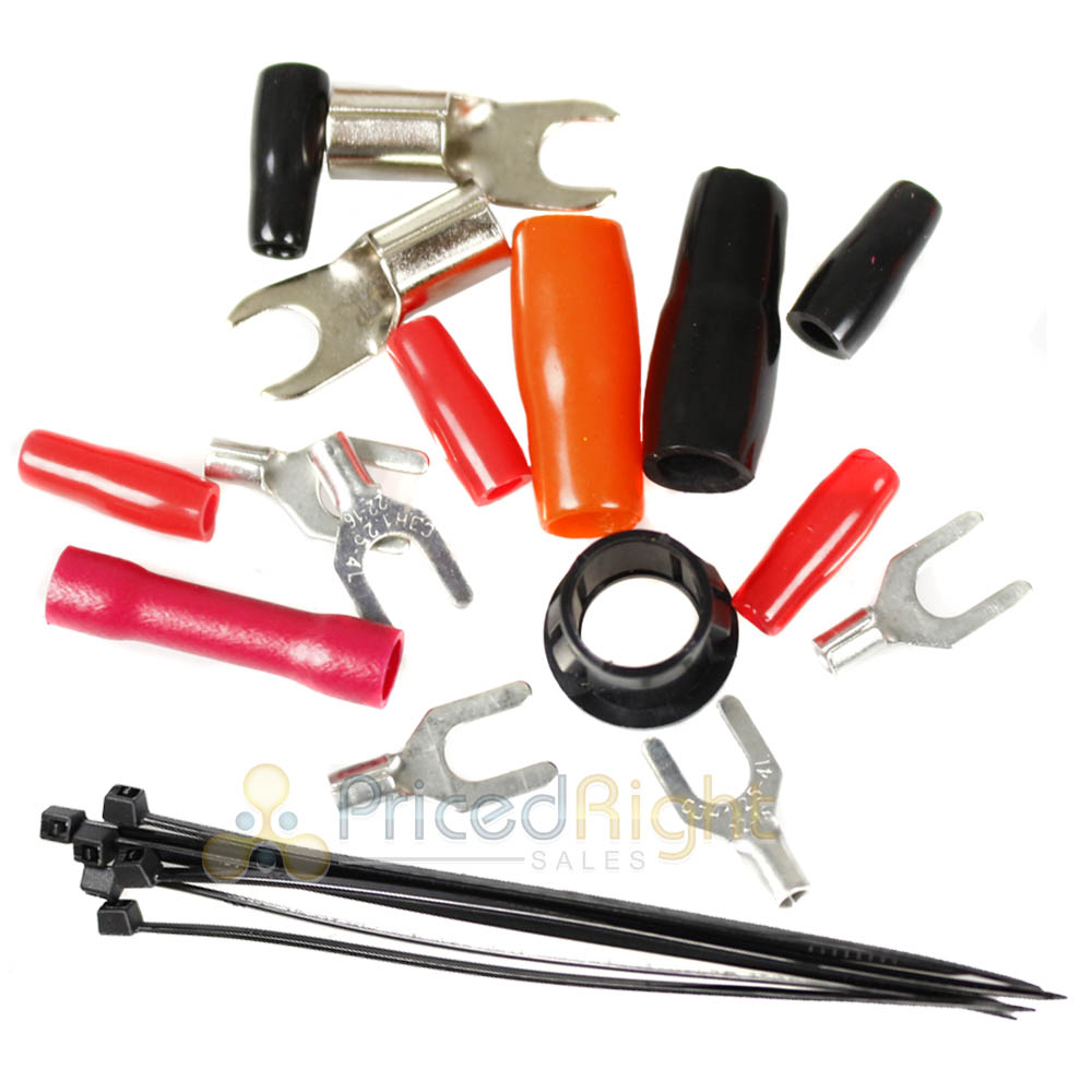 Alphasonik 8 Gauge Amplifier Wiring Kit Orange Power Wire ANL Fuse Style AAK8G