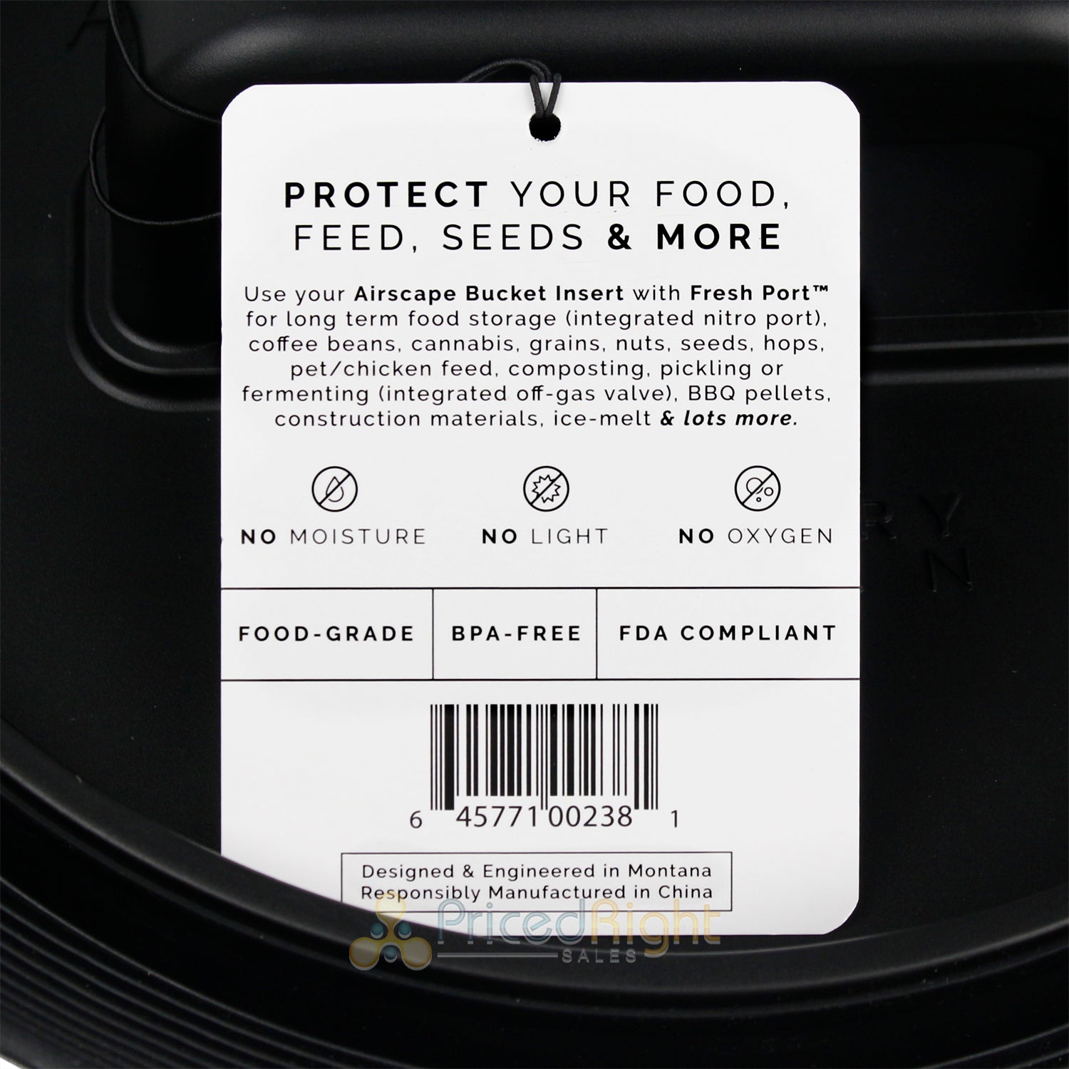 The Big BBQ Company Bucket Lid Insert with Degass Valve & Fresh Port 12 Inch BPA Free