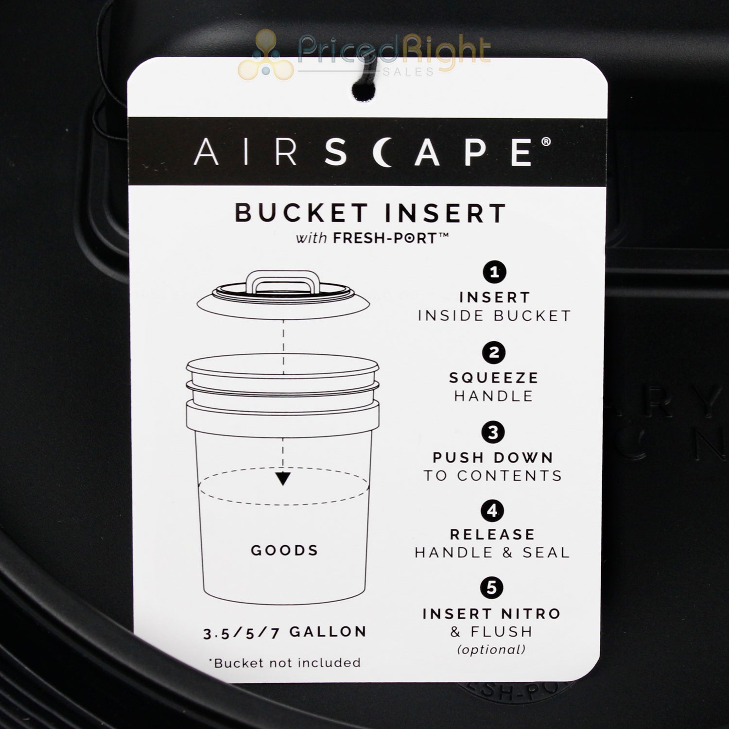The Big BBQ Company Bucket Lid Insert with Degass Valve & Fresh Port 12 Inch BPA Free