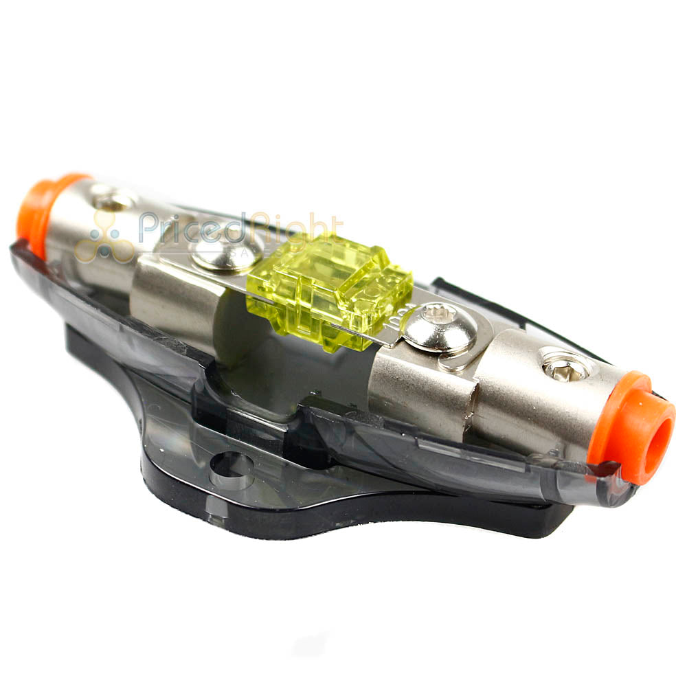 Mini ANL Fuse Holder 4 8 Gauge Input and 4 8 Gauge Output Alphasonik AFH14-14