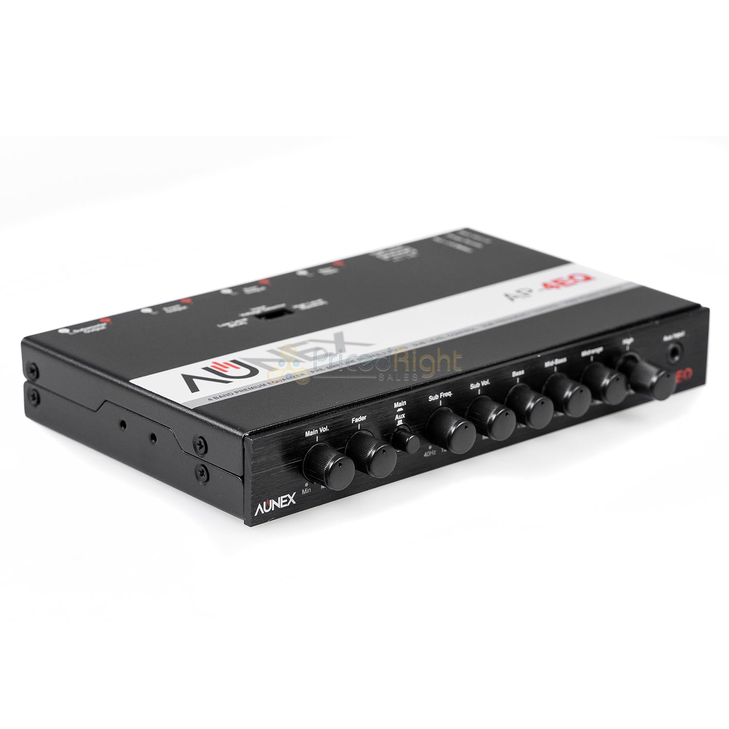 Aunex Audio 4 Band Equalizer Car Audio 9V Output AUX Input Performance EQ AP-4EQ