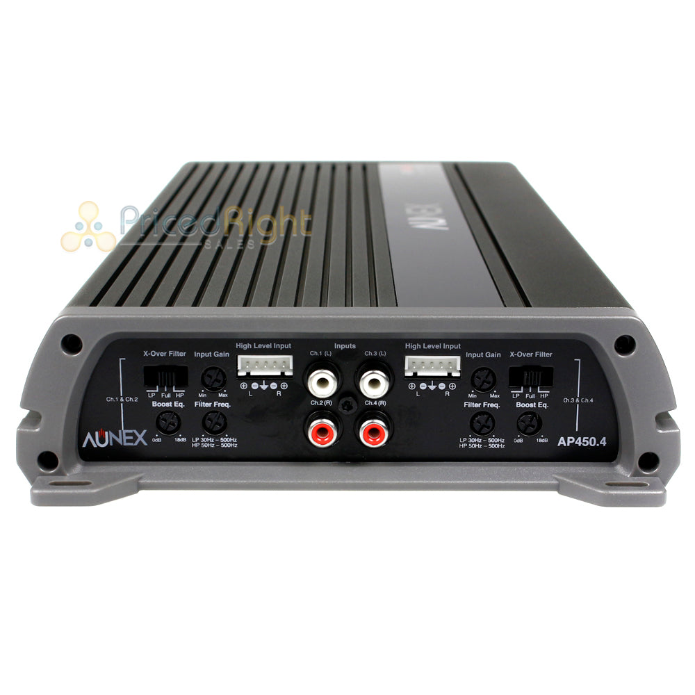 4 Channel Amplifier Class AB Amp 115W x 4 @ 2 Ohm AP Series Aunex AP450.4