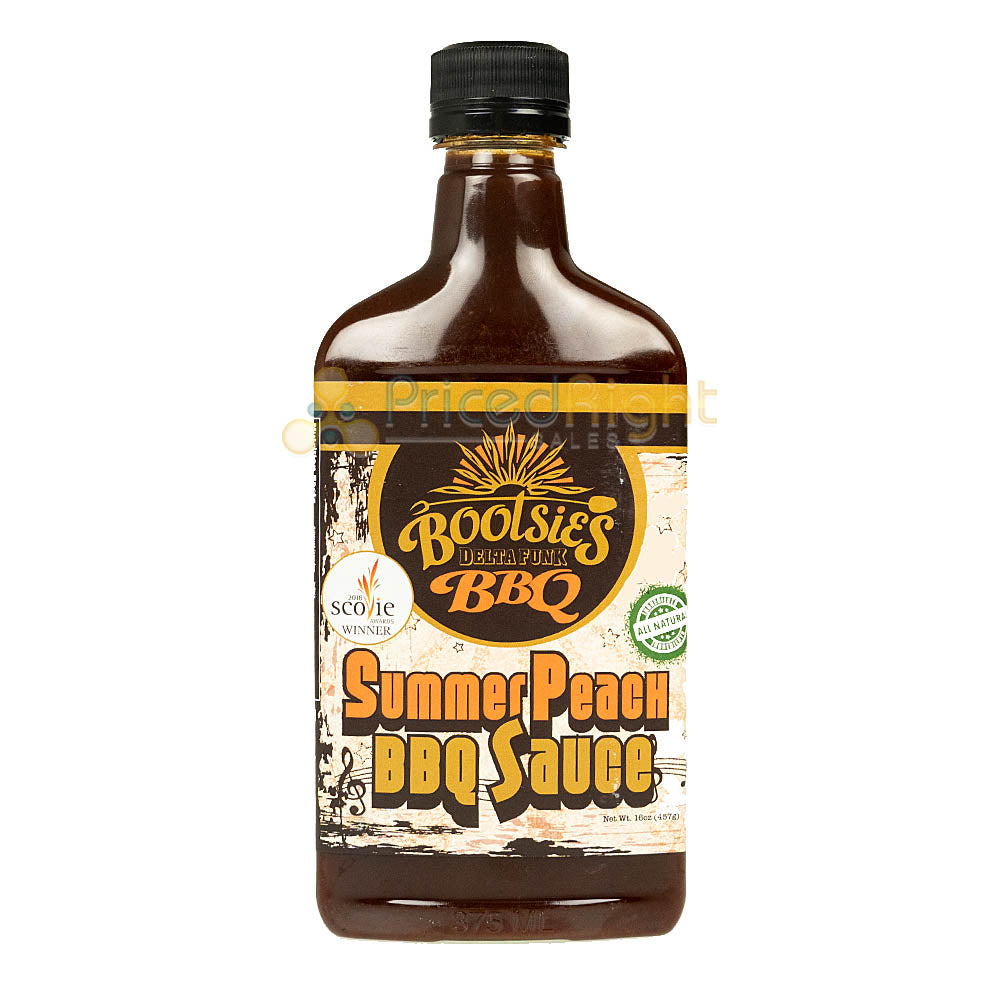 Bootsies Delta funk BBQ Summer Peach BBQ Sauce and Marinade No MSG 16 Ounces