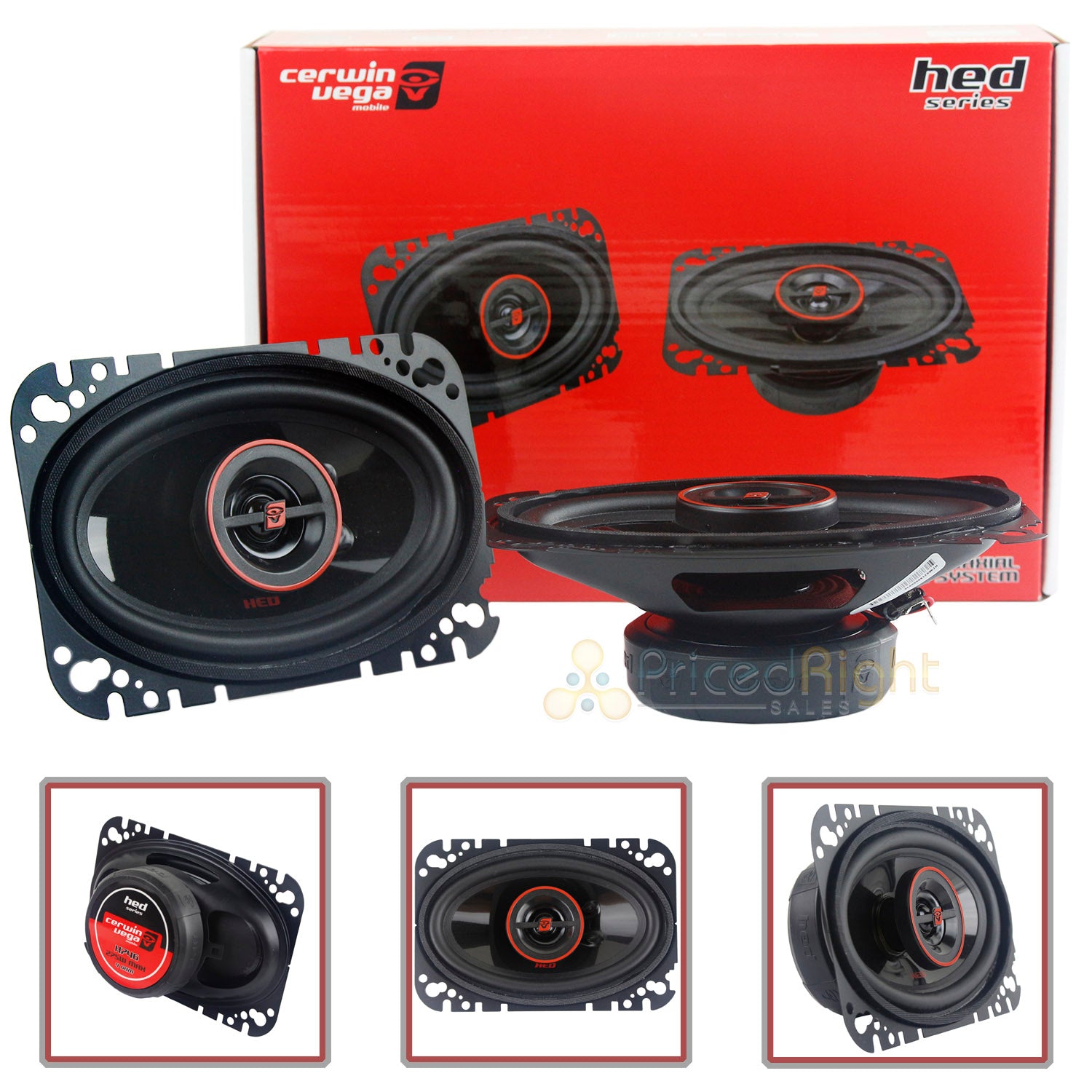 Cerwin Vega H746 4x6" 2-Way Coaxial Speakers 1" Polypropylene Dome Tweeter Pair