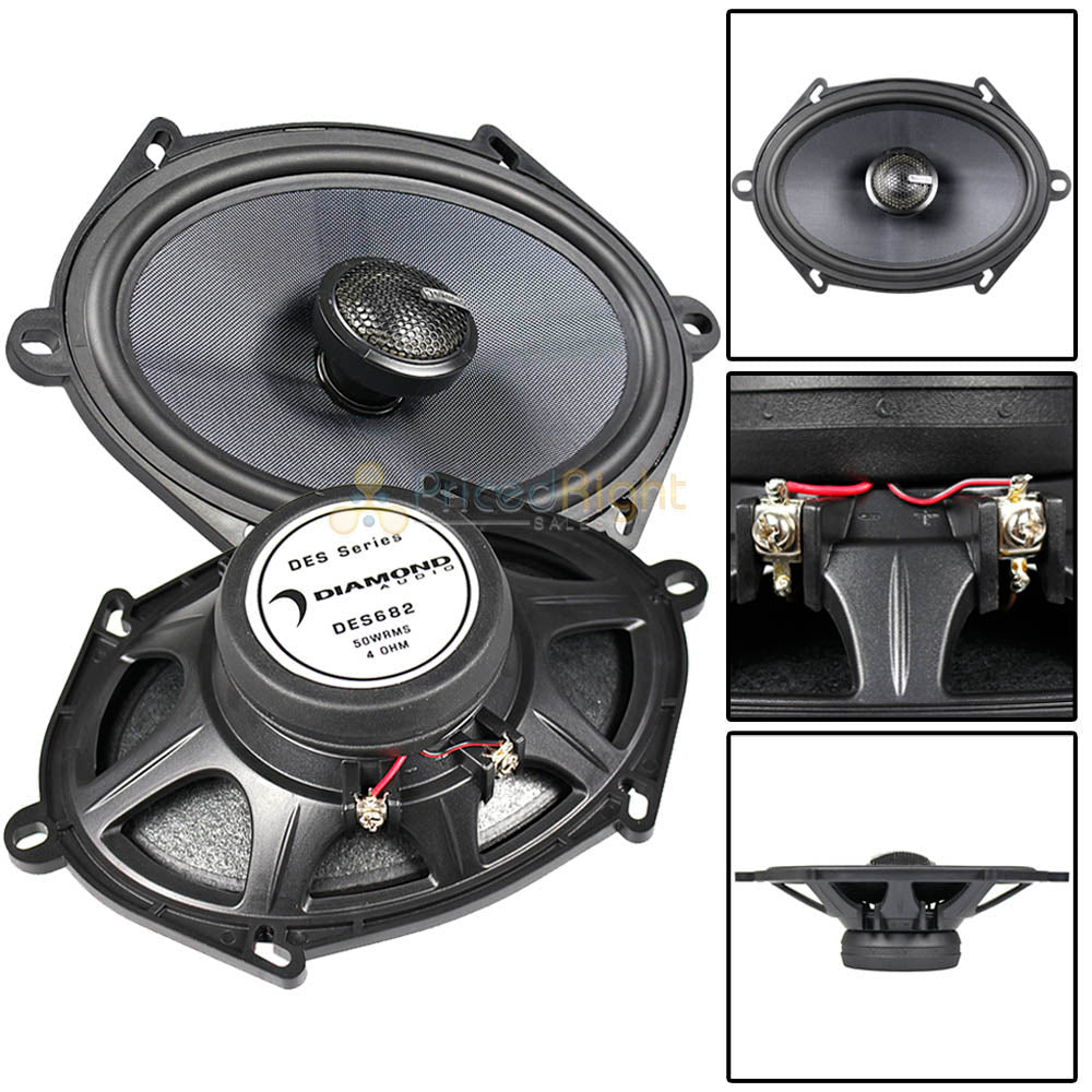 Diamond Audio 2 Way 6x8" Coaxial Speaker System 100 Watts Max 4 Ohm DES682 Pair