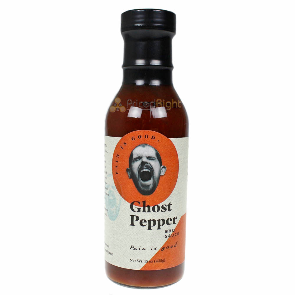 Pain is Good Ghost Pepper Spicy BBQ Sauce All Natural Gluten-Free Vegan 15 oz.