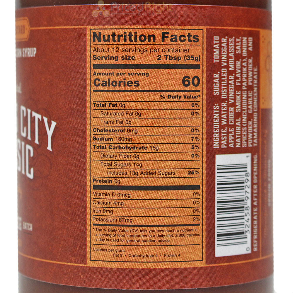 American Stockyard All Natural Kansas City Classic BBQ Sauce Gluten Free 15 oz.