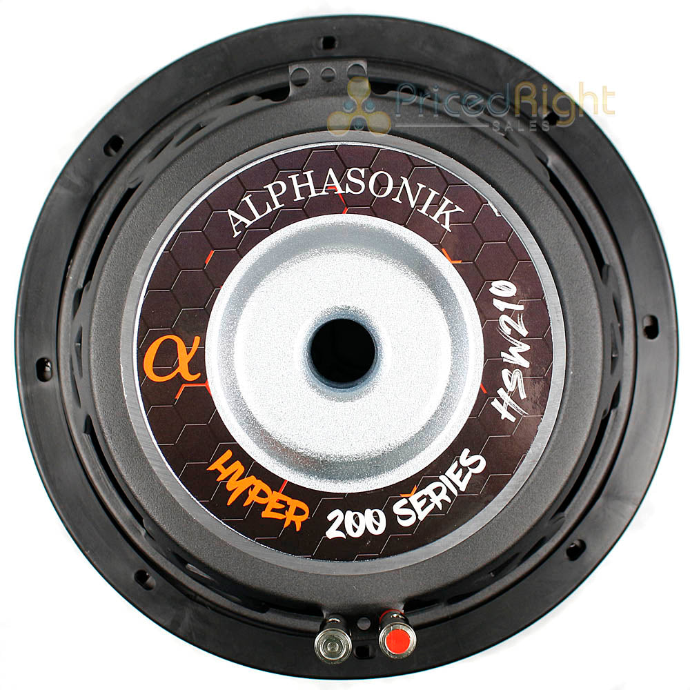 Alphasonik 10" Subwoofer 900 Watts Max Single 4 Ohm 300W RMS HSW210 Hyper 200