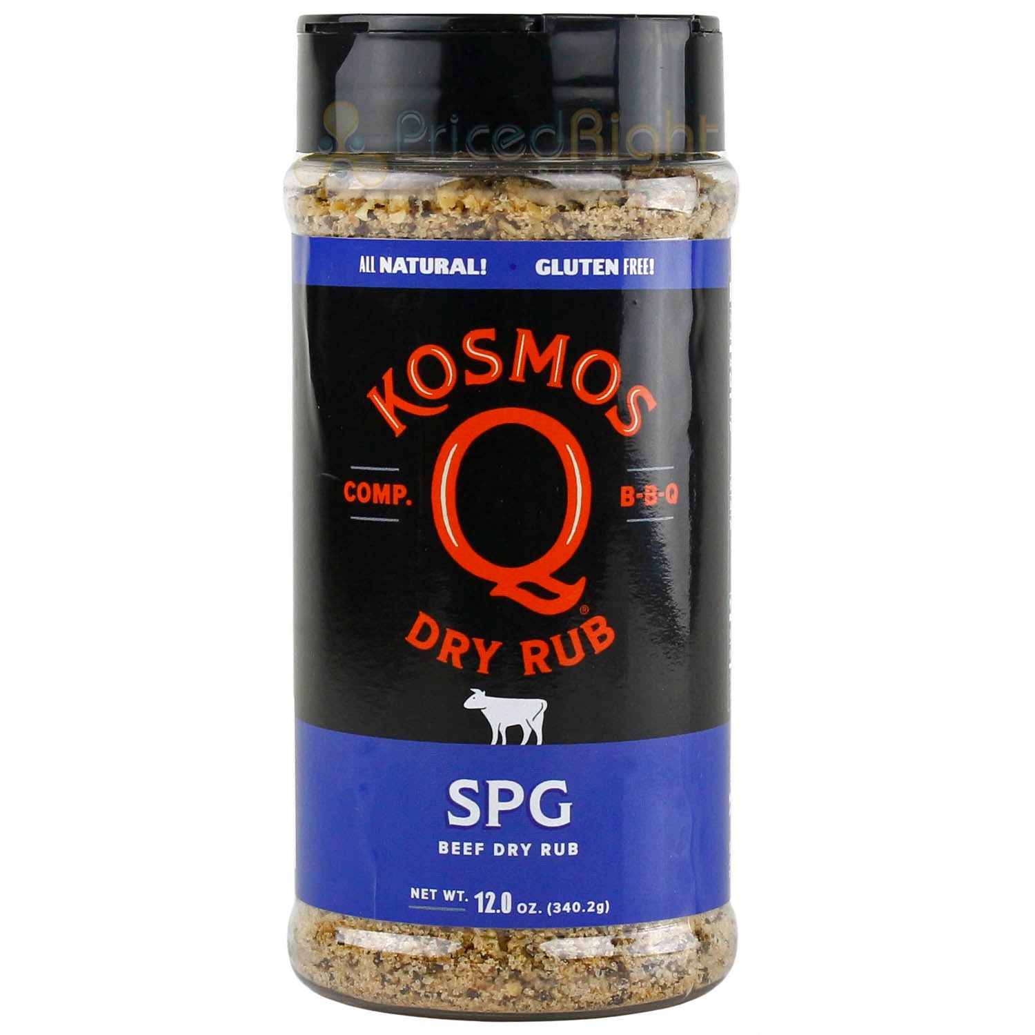 Kosmos Q SPG Salt Pepper Garlic Competition BBQ Meat Dry Rub 12oz All Natural