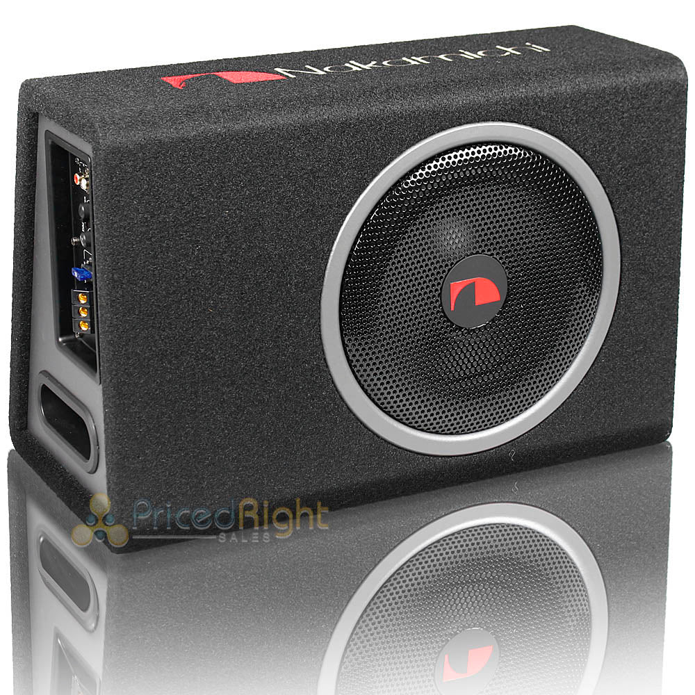 8" Active Subwoofer Box 600 Watts Wedge Shaped Max 4 Ohm Nakamichi NM-NBX20A