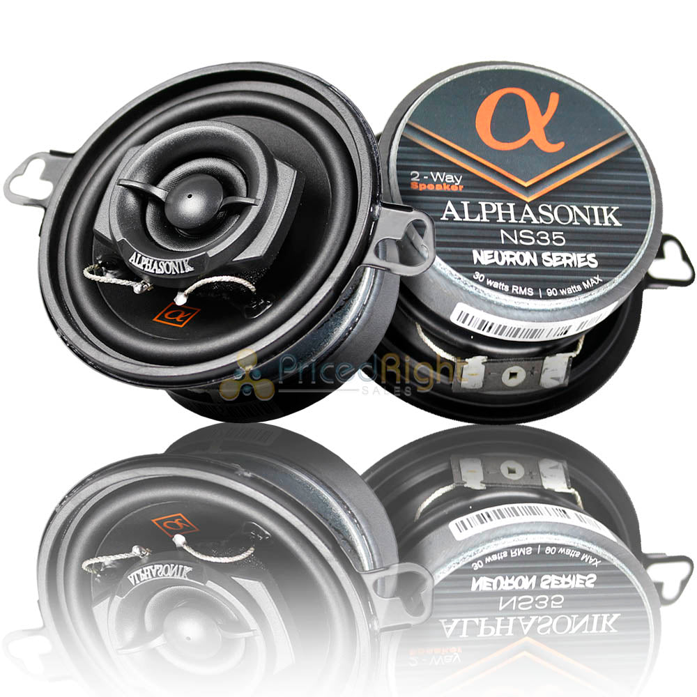 Alphasonik 3.5" Neuron Series 2 Way Full Range Speakers 90 Watt Max Pair NS35