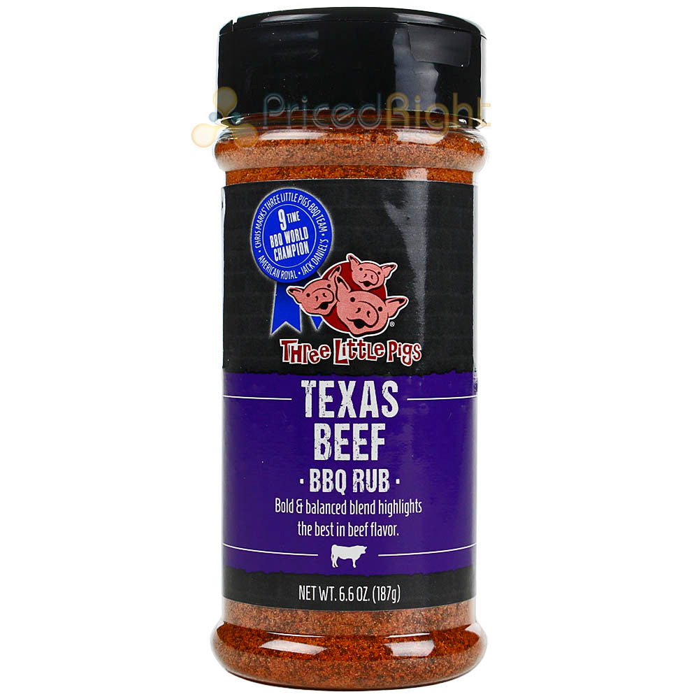 Three Little Pigs 6.6 Oz Texas Beef Bbq Dry Rub Competition Rated Seasoning