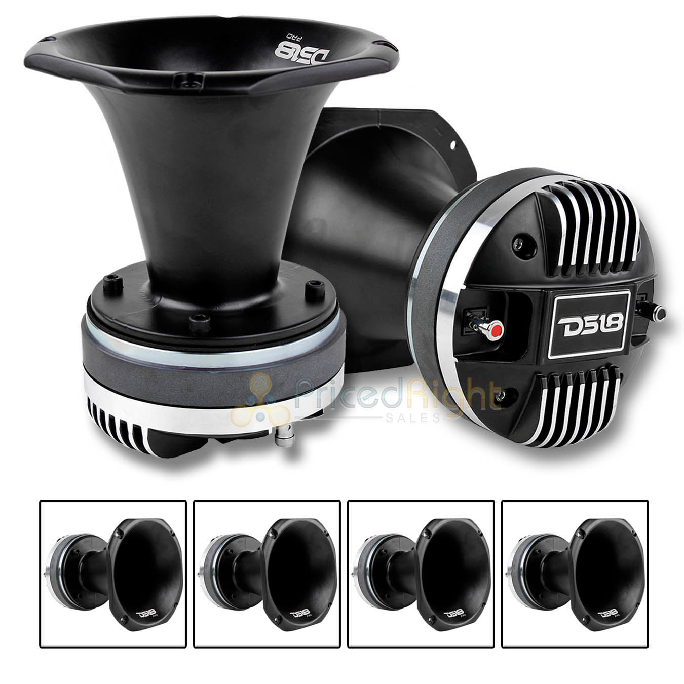 4 DS18 2" Compression Drivers With Aluminum Horn 8 Ohm 450W Max Pack PRO-DKH1