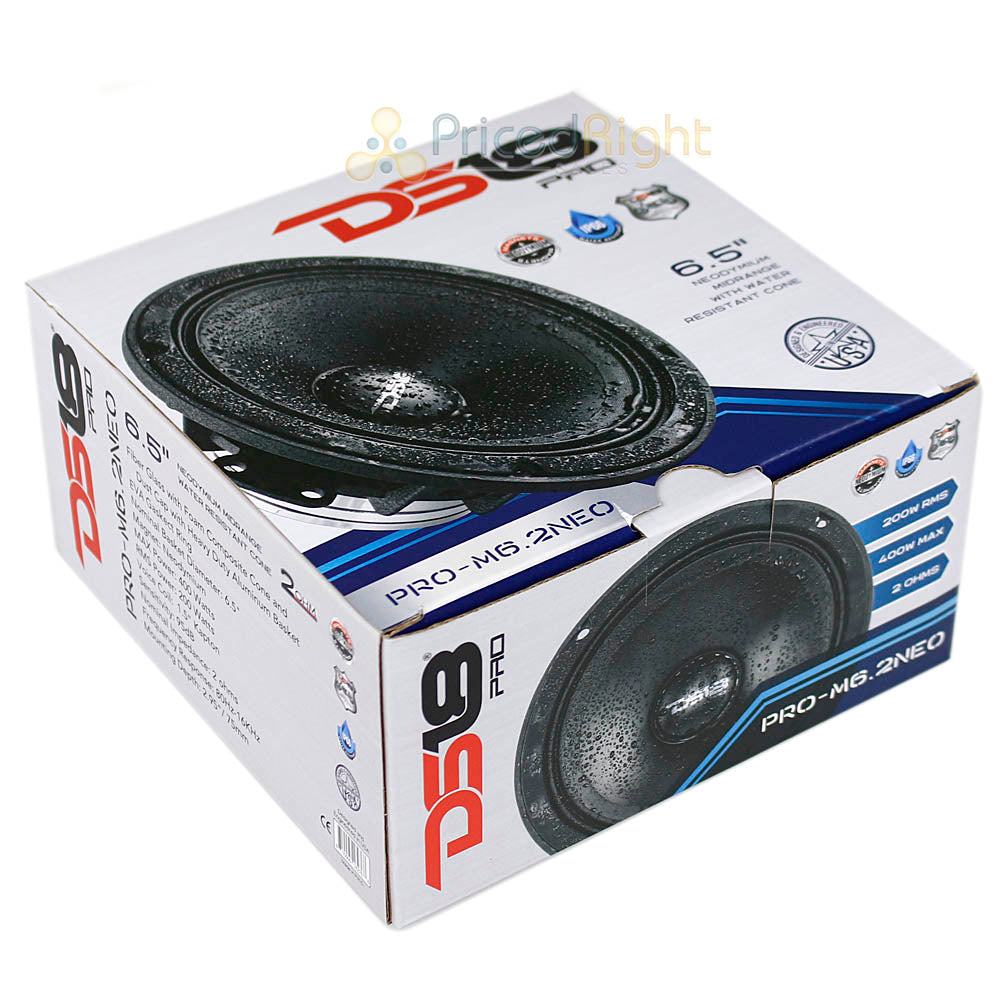 DS18 Pro 6.5" Mid Range Speaker Water Resistant 400 Watts 2 Ohm PRO-M6.2NEO