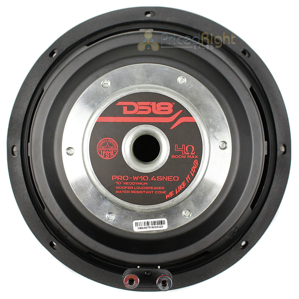 DS18 10" Marine Subwoofer 800 Watts Max 2 Ohm Waterproof Neodymium PRO-W10.2SNEO