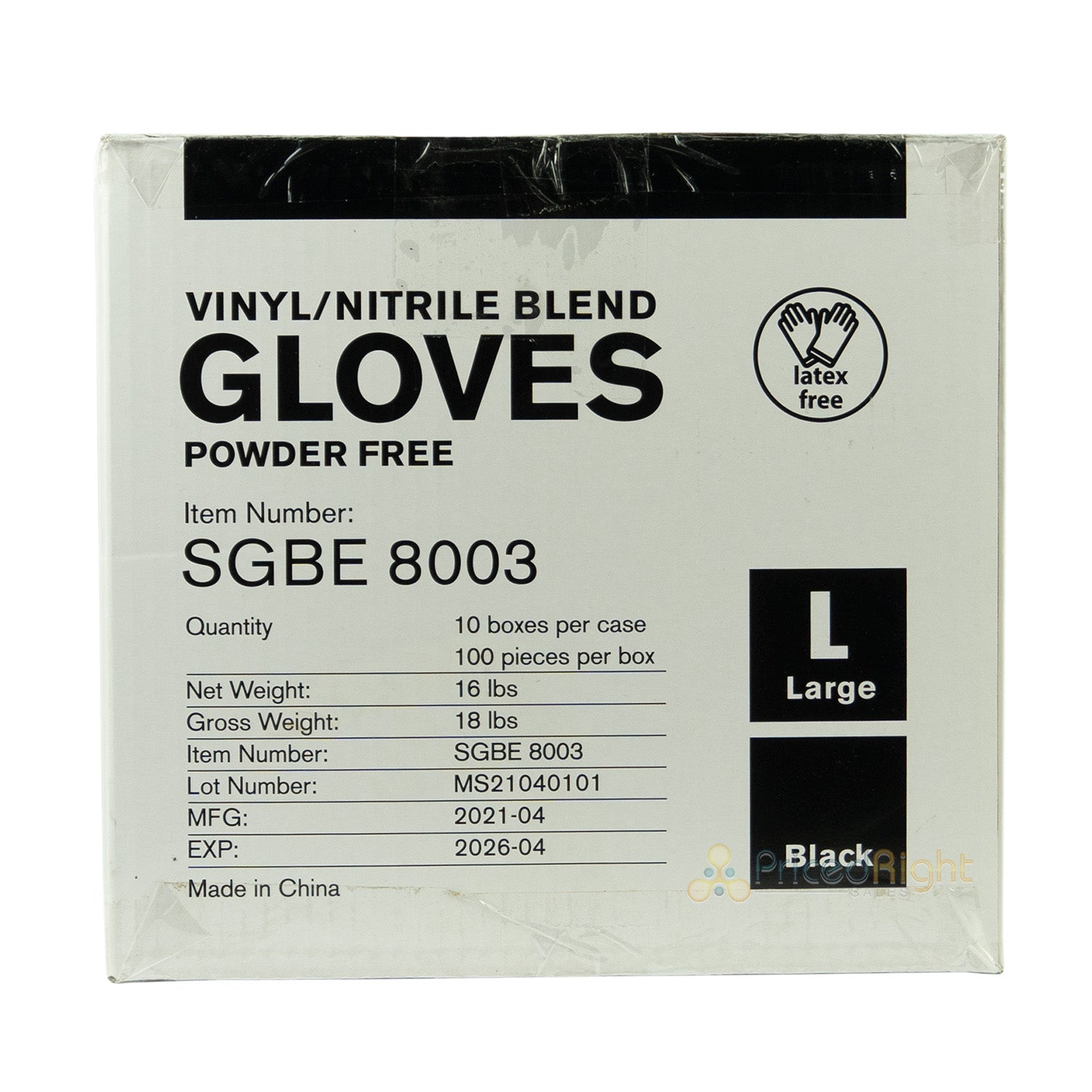 10 Pack Large Vinyl And Nitrile Gloves 1,000 In A Case Powder And Latex Free