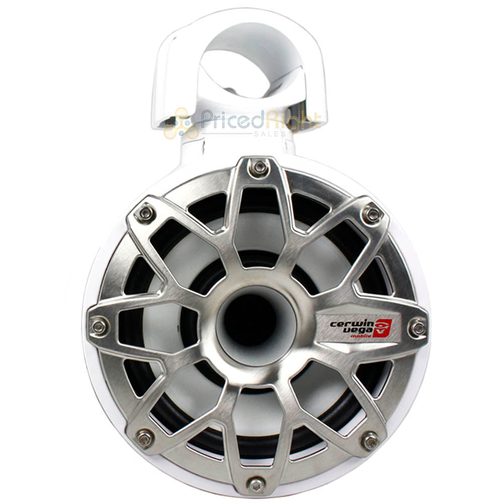 Cerwin Vega 6.5" Two Way Marine Tower Speakers 300 Watt LED WhiteSL65F4B Pair