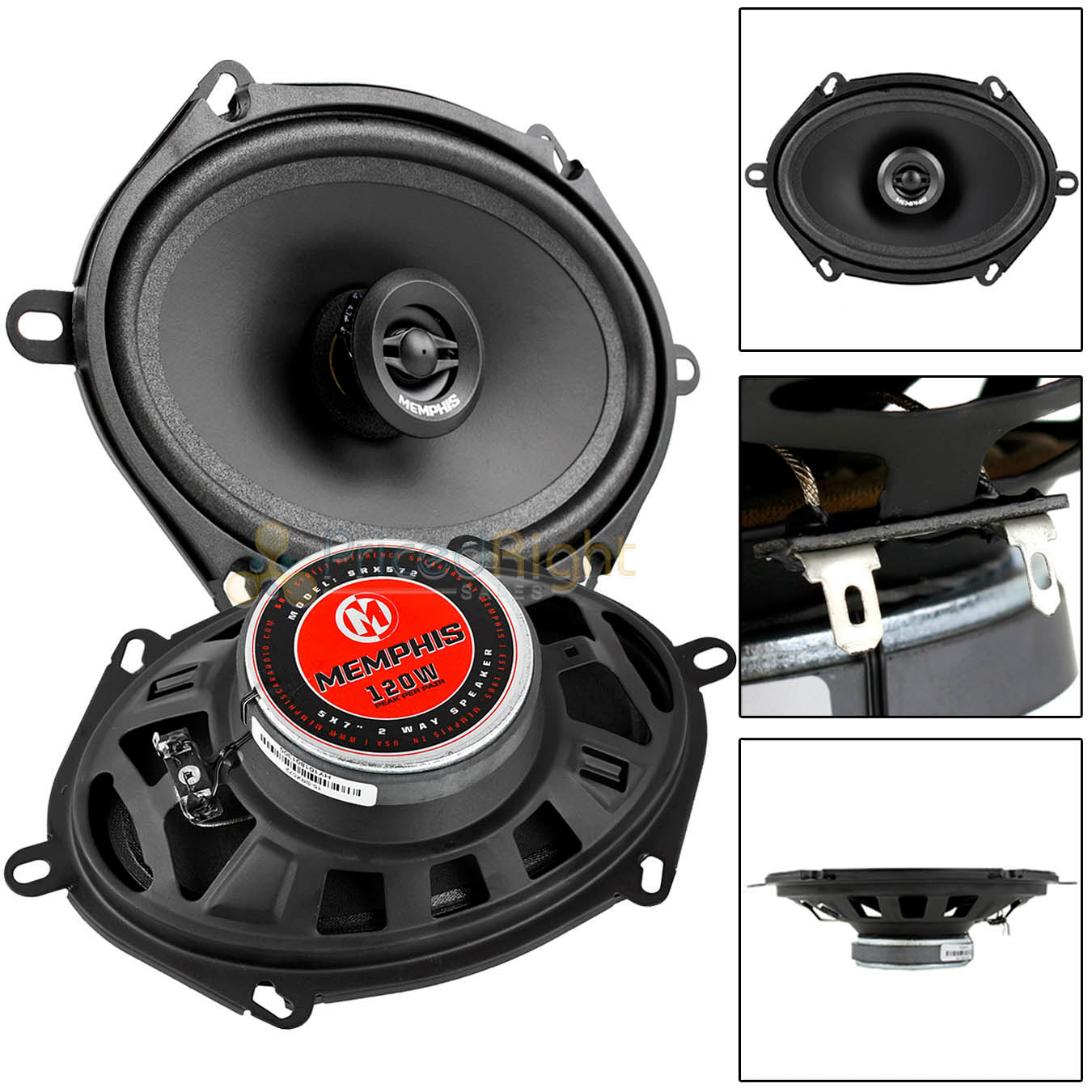 Memphis Audio 5x7" 2Way Coaxial Speakers 120W Max SRX572 Street Reference Series