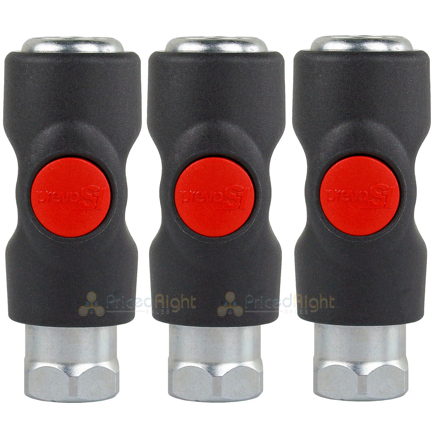 3 Prevost Push Button Automotive Style Truflate Coupler 3/8" Female NPT PrevoS1