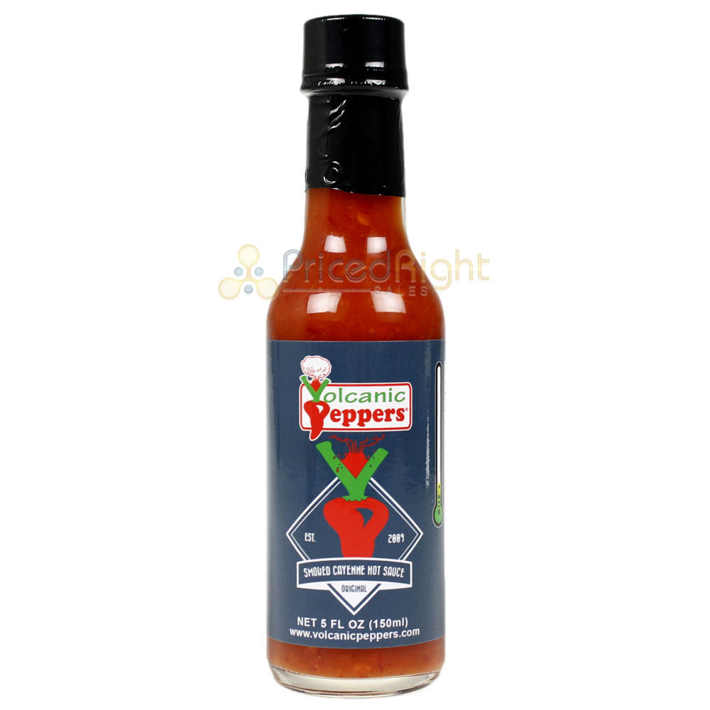 Volcanic Peppers Original Smoked Cayenne Hot Sauce 5 Oz Bottle Mild VPSCSSCS