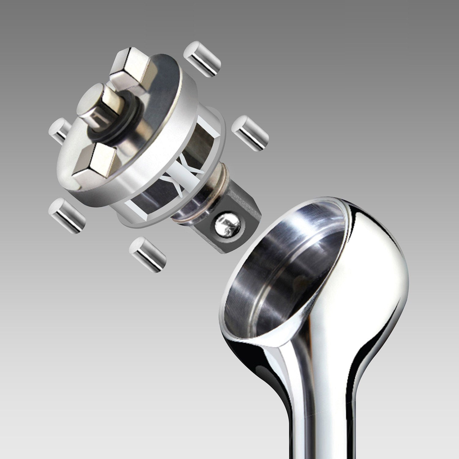 Zero Degree 1/4" Inch Drive Gearless Ratchet Nickel Plated 1" Turning Arc 38150