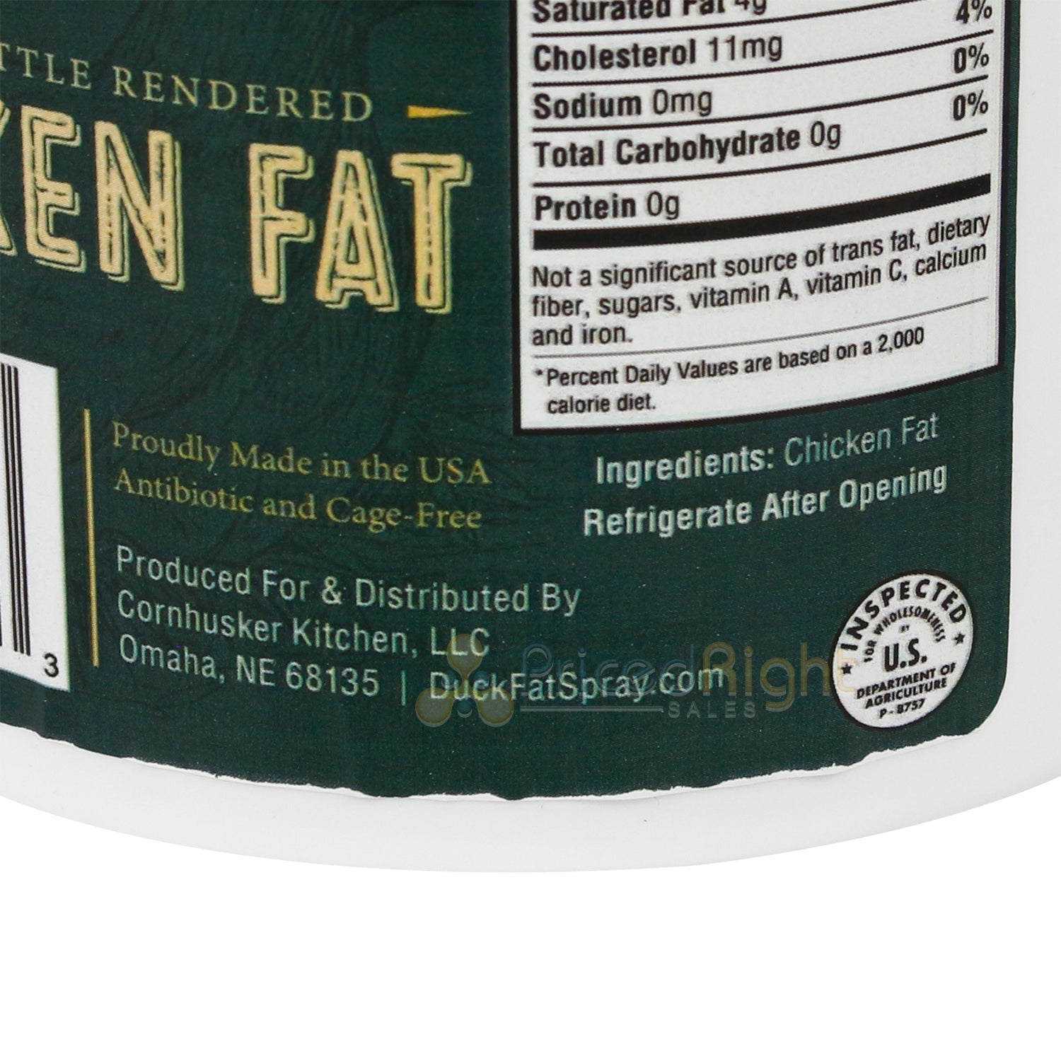 Cornhusker Kitchen Kettle Rendered Chicken Fat Made In USA Cage-Free 1.5 LB