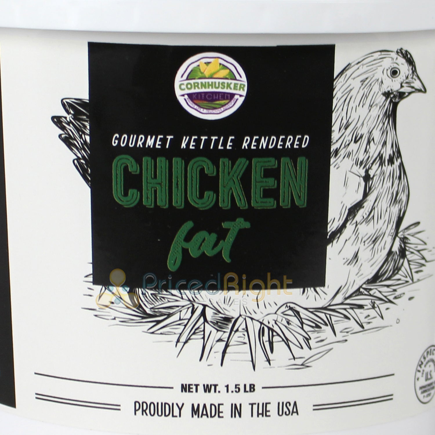 Cornhusker Kitchen Kettle Rendered Chicken Fat Made In USA Cage-Free 1.5 LB